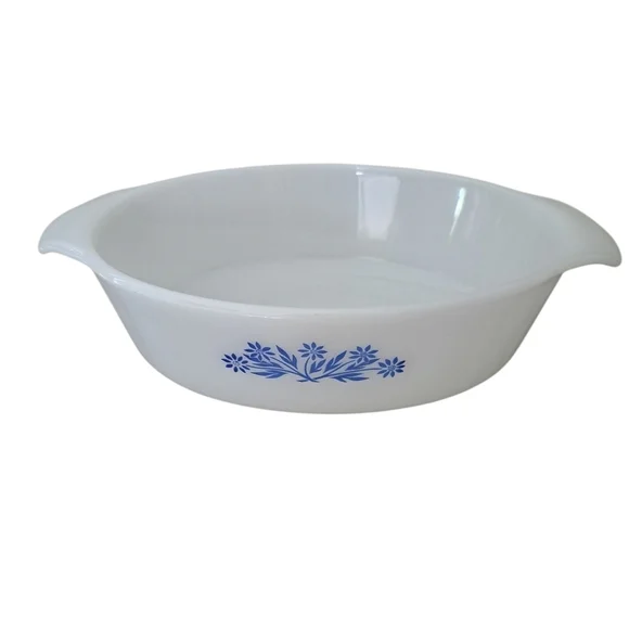 Vintage Fire King Cornflower Casserole Dish White and Blue Cookware Set 3 Pcs - Picture 6 of 14